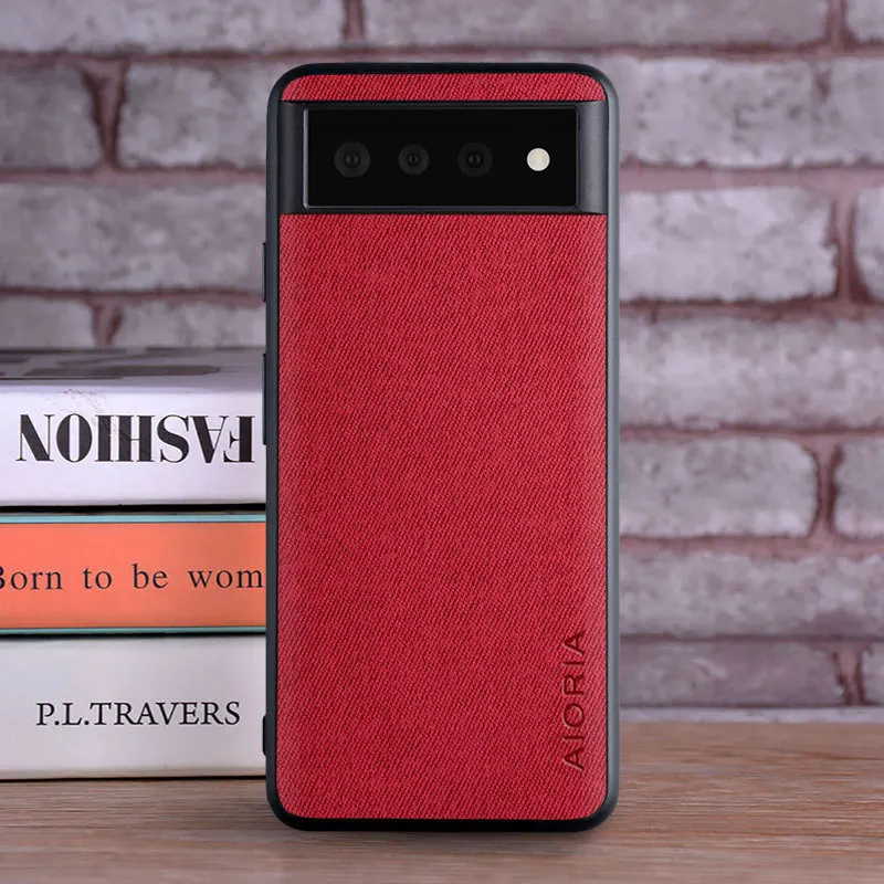 

Luxury Textile Leather Skin Soft TPU Hard Phone Case For Google Pixel 6 Pro 4A 5G Hard PC Cover Coque For Google Pixel 4XL Case