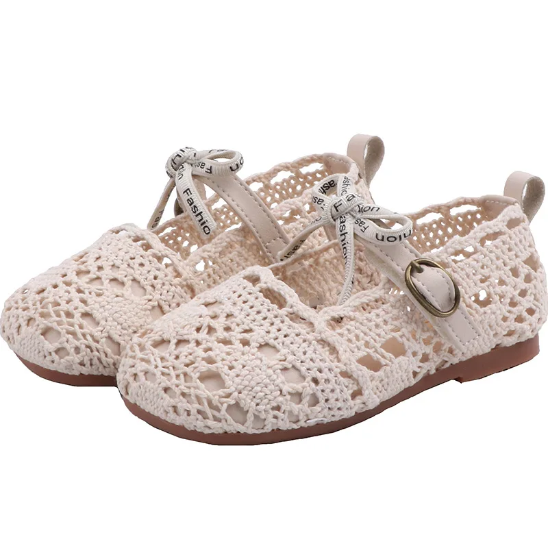 Весенняя повседневная обувь для девочек кружевная принцессы детские сандалии