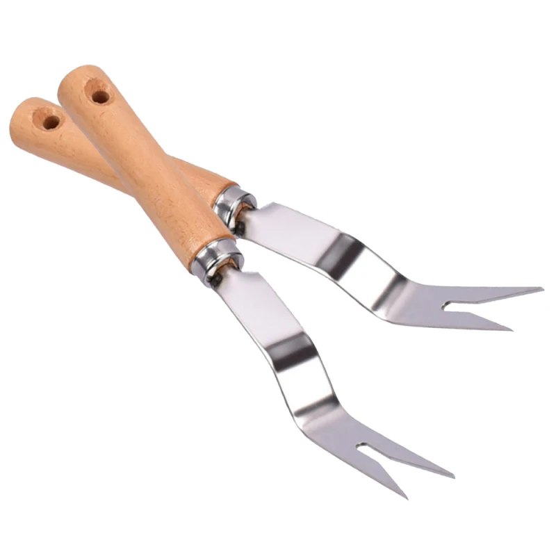 

Stainless Steel Shovel Weeding Fork Hand Tool Planting Transplanting Wood Handle Cultivating Pull Remover Garden Trimming Tools