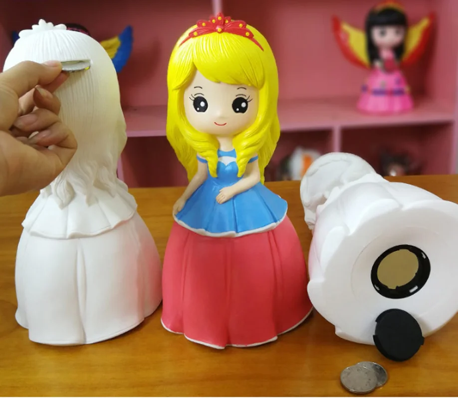 DIY Coloring Painting princess car dinosaur saving pot coin money box bank Drawing Graffiti Kids Children Toys dragon | Дом и сад