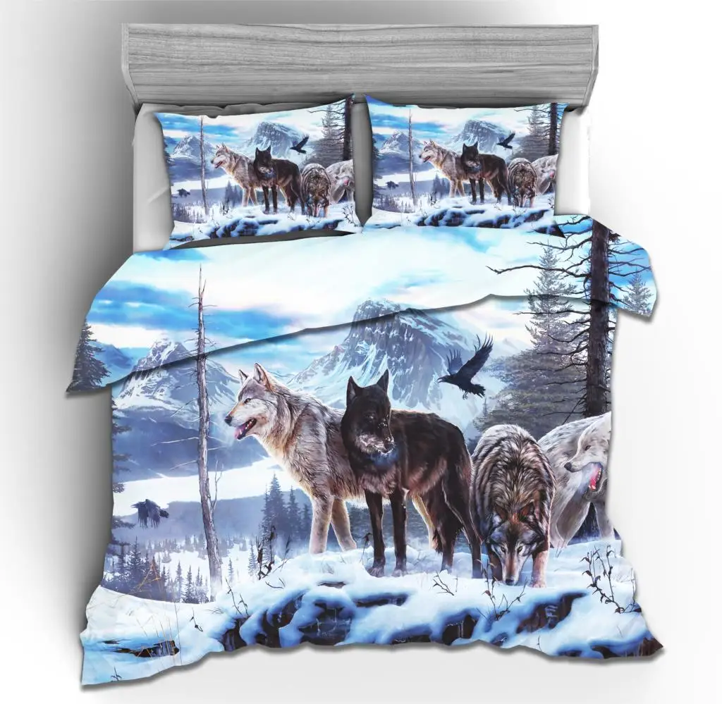 

3D New Printed Bedding Set Animal Bedclothes Colorful Duvet Cover Set Fascinating Bed Set Queen Size Home Textile