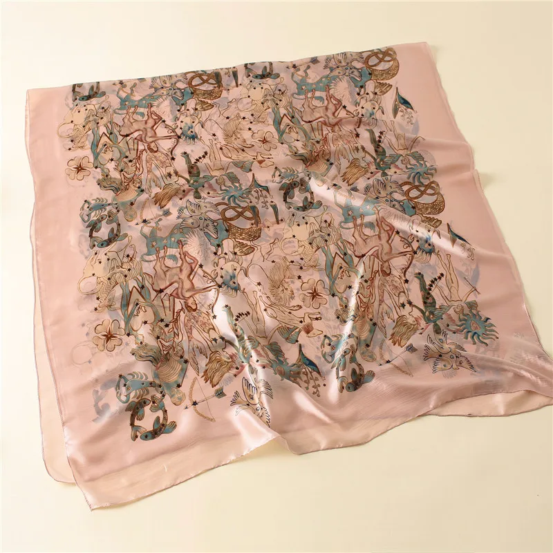 Визуальные оси Модный женский шарф из 100 натурального шелка роскошный бренд 2020