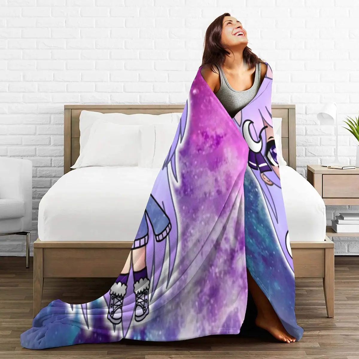 

Ultra Soft Sofa Blanket Cover Blanket Cartoon Cartoon Bedding Flannel plied Sofa Bedroom Decor for Children and Adults Black