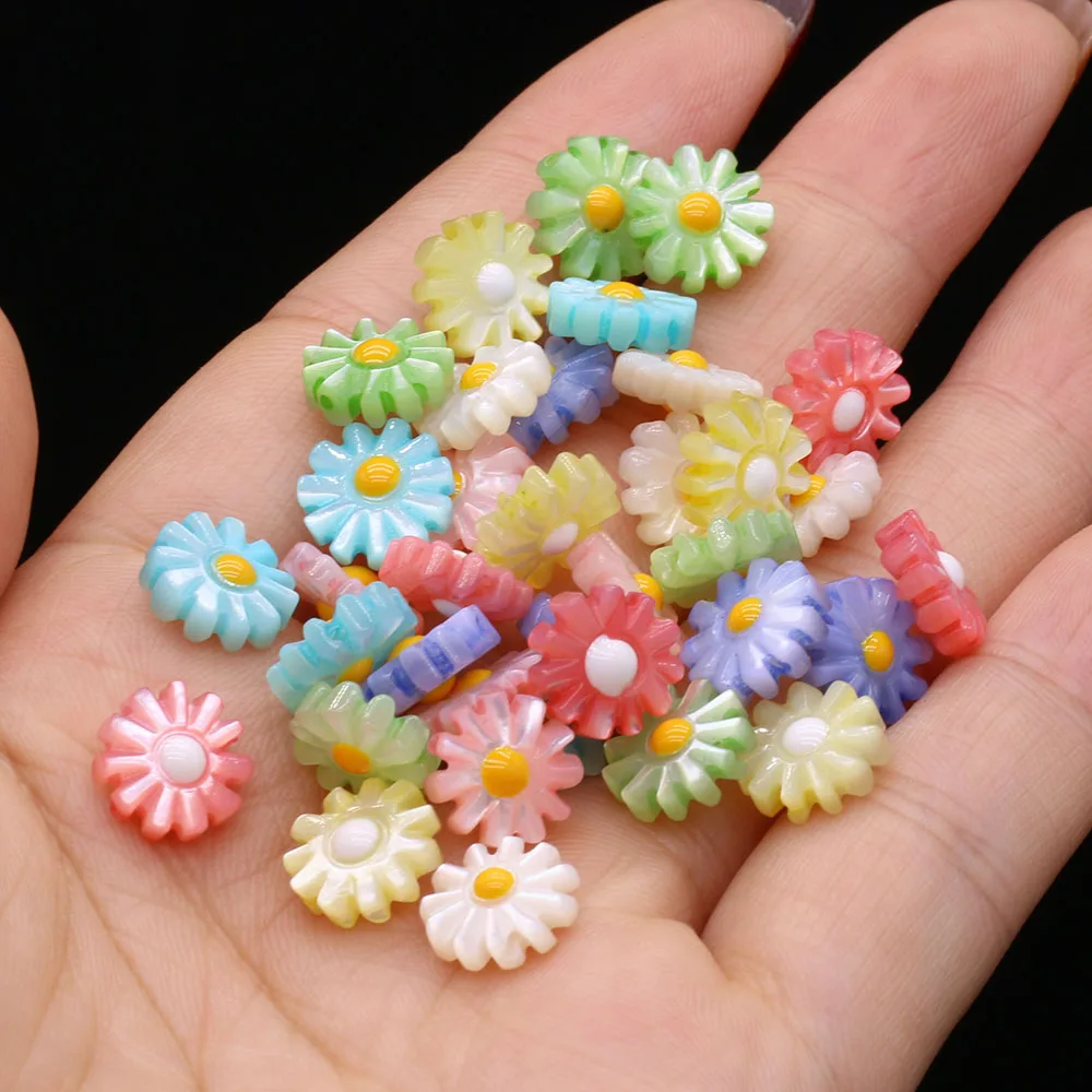 

Natural Sea Shell Daisy Beads Sunflower Mother of Pearl Loose Spacer Beads for Making DIY Jewelry Accessories Fit Ring Necklace