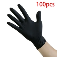 100pcs food grade waterproof allergy free disposable work safety black gloves pvc rubber gloves mechanic synthetic mittens 6
