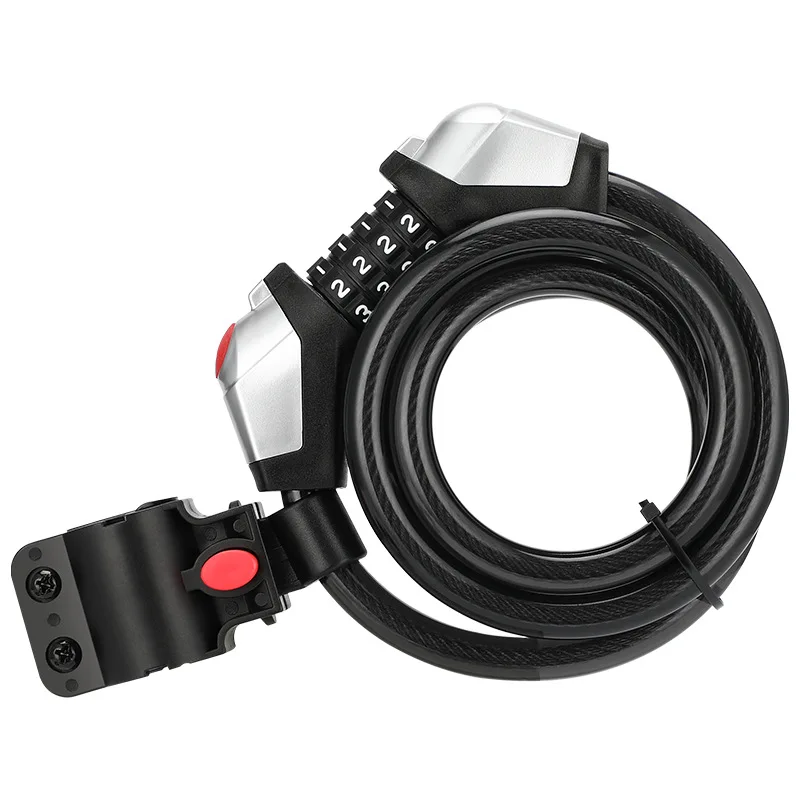 

Bike Bicycle Cable Lock 1.5m 4Digit Code Combination Stainless Steel Cable Coil MTB Road Bicycle Equipment Anti-Theft Ring Lock