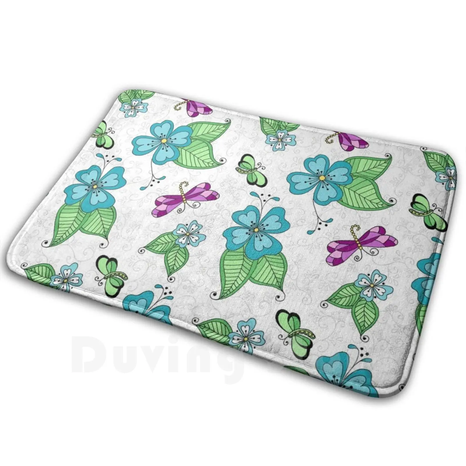 

Белые коврики со стрекозой, коврик, подушка, мягкий ковер со стрекозой, цветком, Кристин оэмдаль