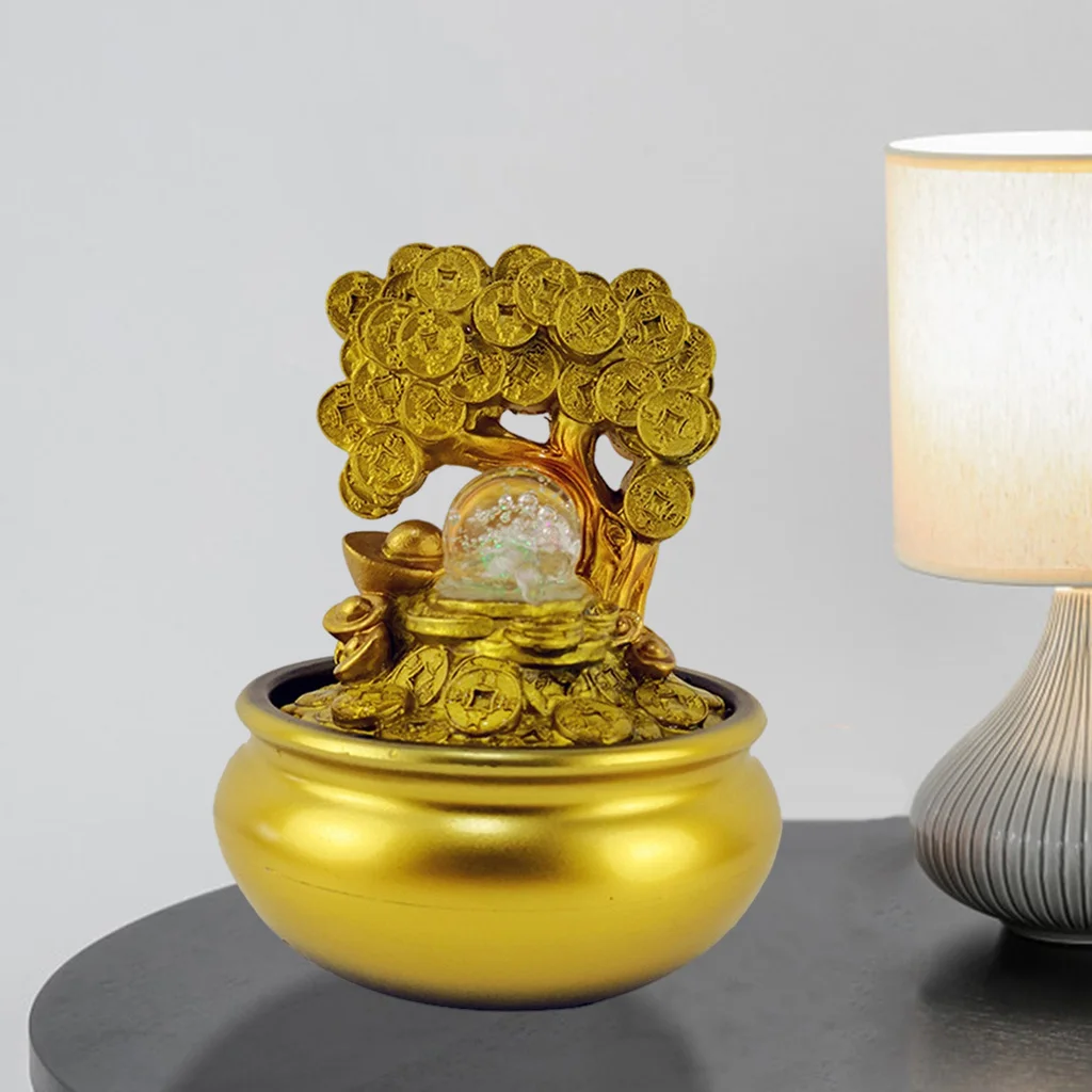 Смола Feng Shui деньги дерево статуя Золотой богатства орнамент подарки на новоселье