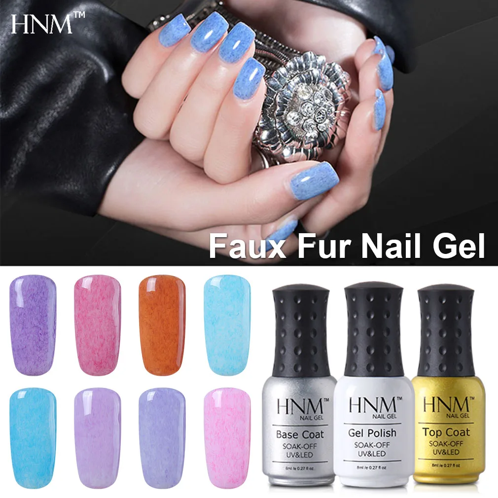 HNM Faxu Fur кошачьи глаза 8 мл художественный Гель лак для ногтей УФ светодиодный