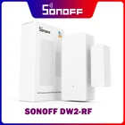 Беспроводной датчик окон и дверей Sonoff DW2-RF для умного дома, дистанционное управление 433 МГц, связь с устройством SONOFF, требуется через приложение Ewelink