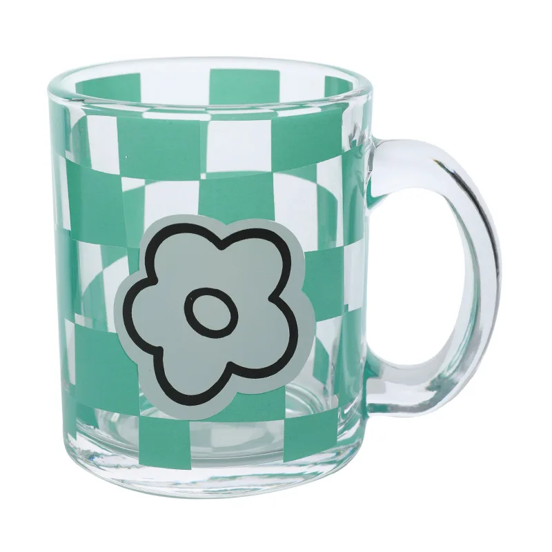 320 мл Красная Шахматная стеклянная кружка Корейская милая фотография девушка