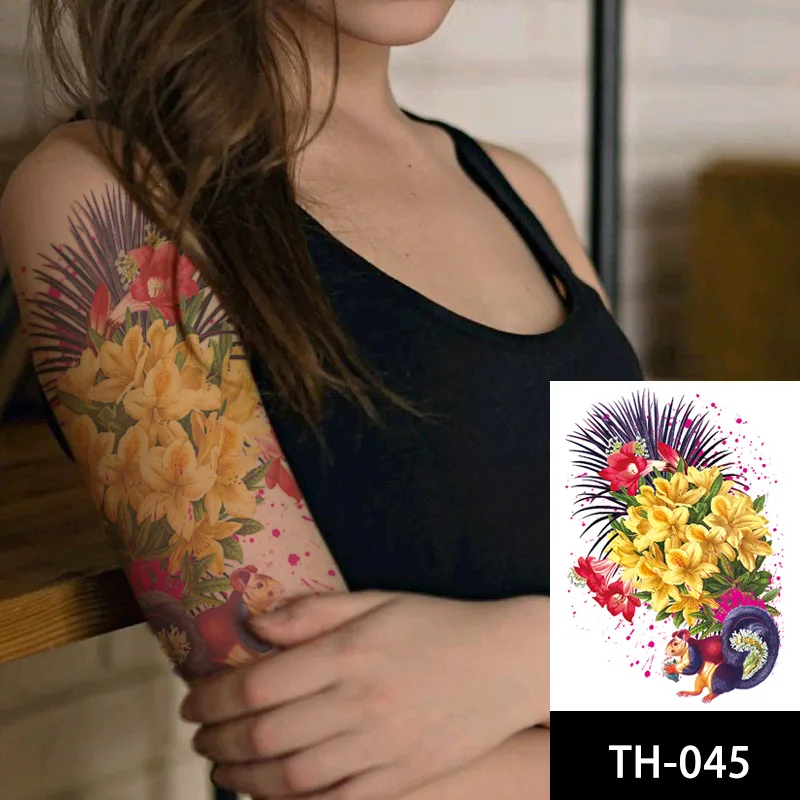 

Wolf Fox Watercolor Antlers Totem Tiger Waterproof Temporary Tattoo Sticker Geometric Animal Flash Tattoos Body Art Fake Tattoos