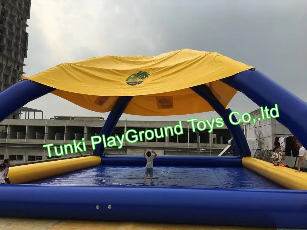 Пластиковый красивый синий надувной тент для бассейна|Оборудование водных