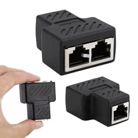 1pcs 1 to 2 way lan rj45 extender splitter ethernet adapter for internet cable connection 1 input 2 output high quality