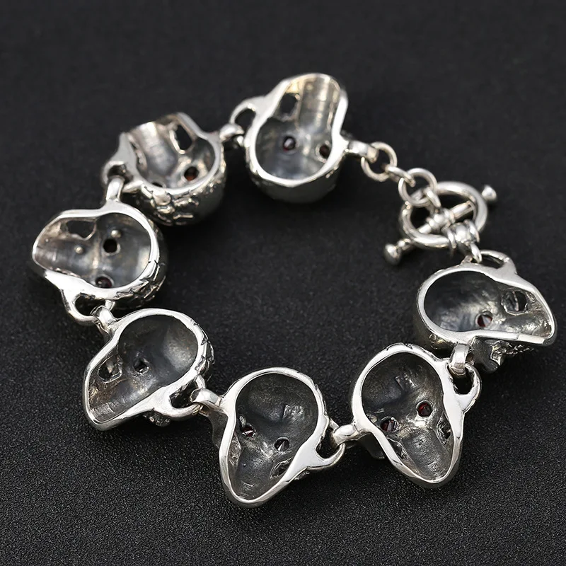 100% 925 пробы Серебряный крутой мужской стальной высококачественный Байкерский