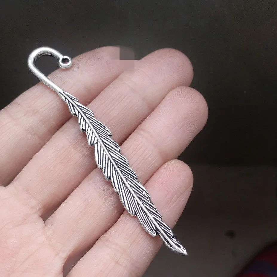 

best gift for reader bookmarks tibetan jewelry feather design diy dangles 80mm length handwork custom material parts 40pcs/1 lot