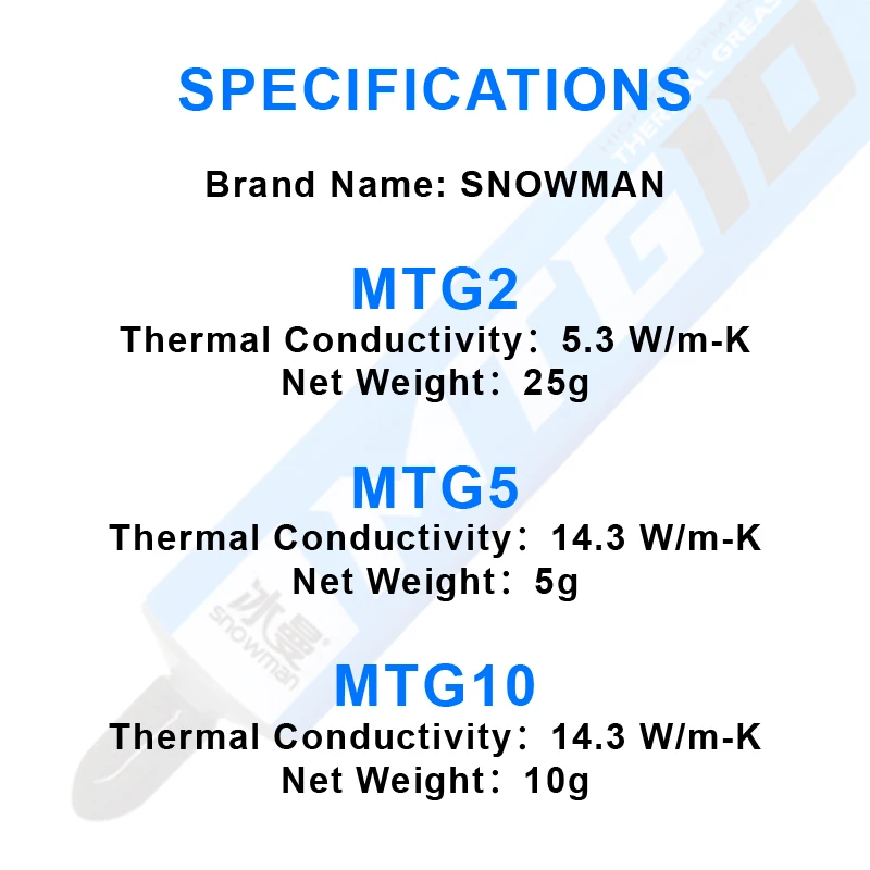 SNOWMAN Термопаста 14 3 Вт/мк процессорный кулер для ПК термопаста компьютерный - Фото №1