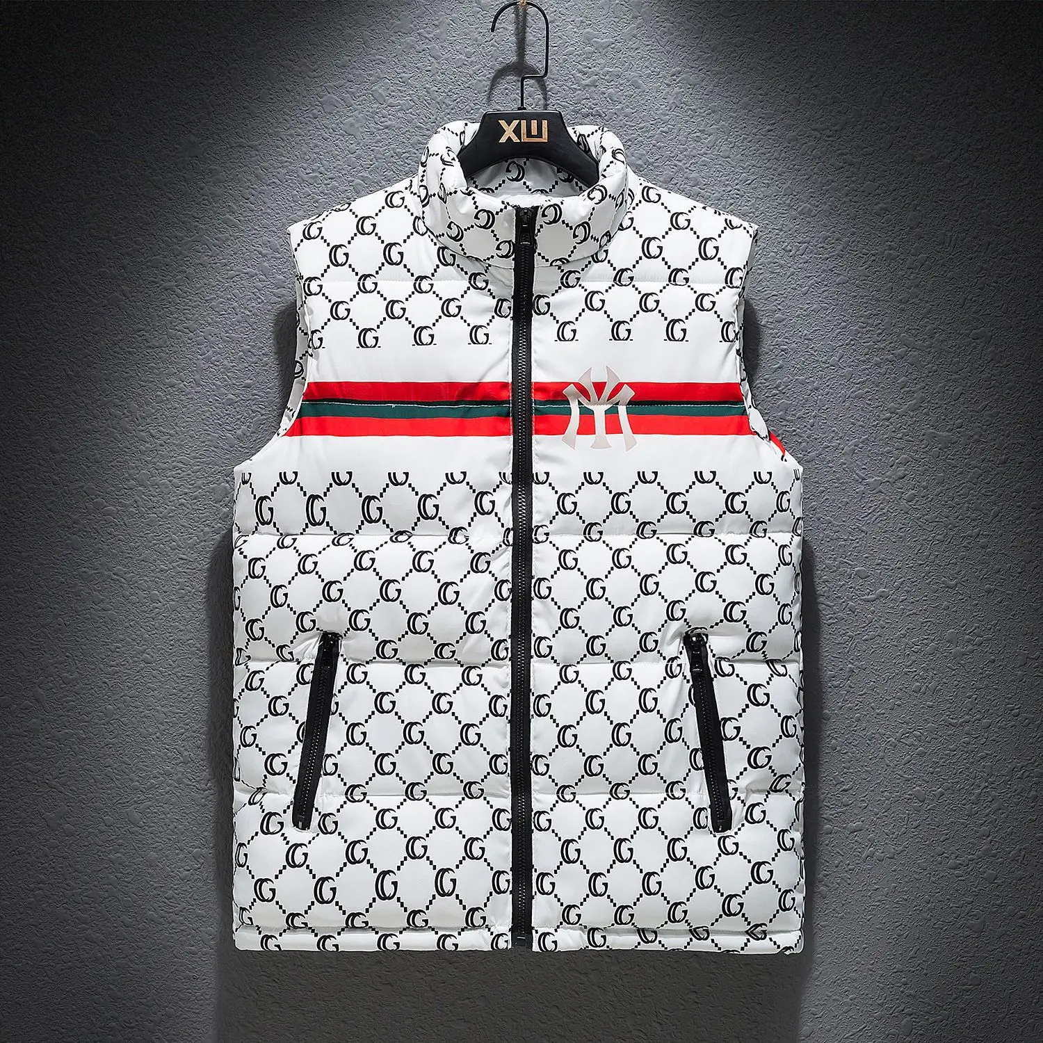 Жилет мужской теплый без рукавов осенне-зимний жилет с воротником-стойкой