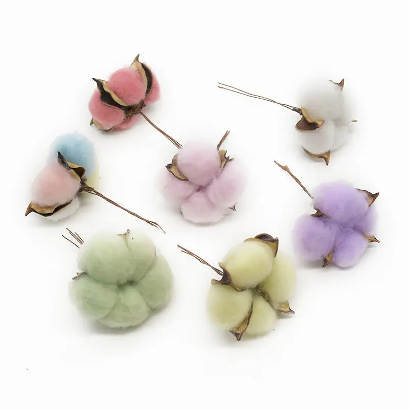 10 шт. натуральные красочные сушеные цветы из хлопка Свадебные Принадлежности