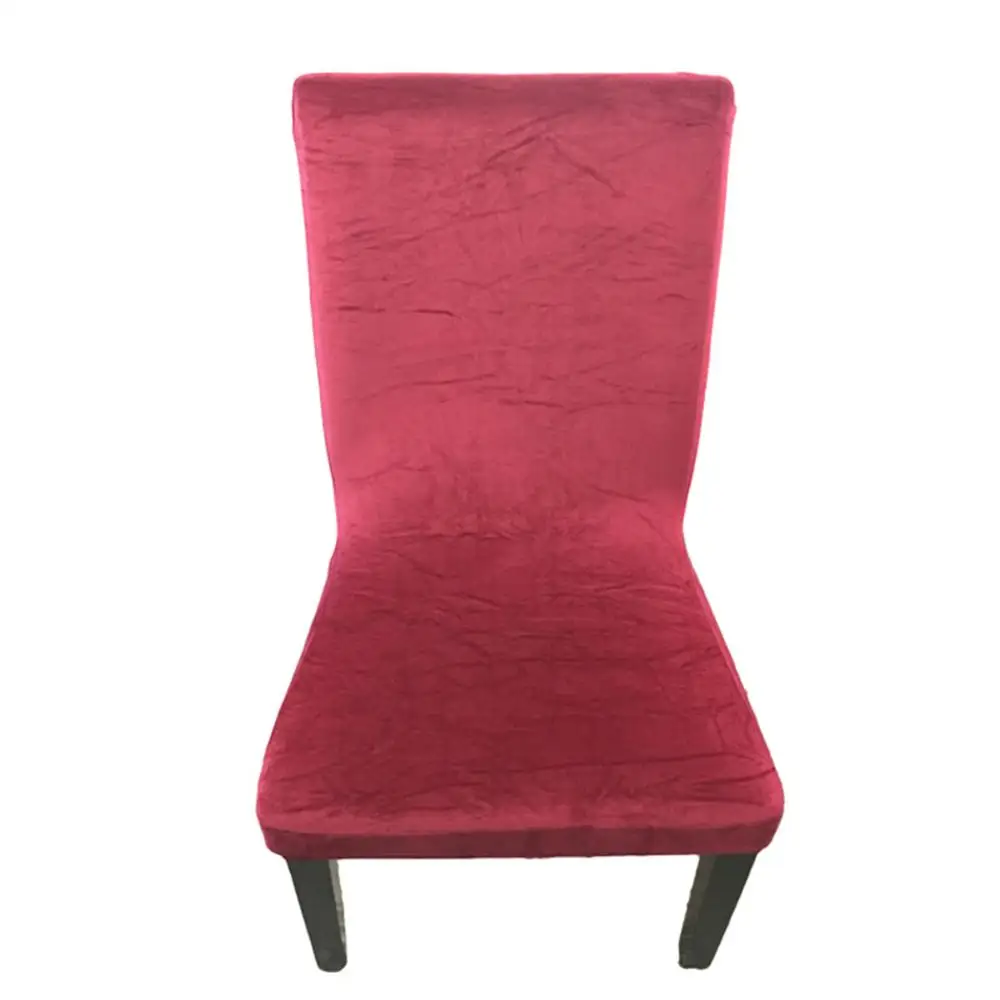 wine red Meijuner чехлы на стулья Бархатные эластичные Чехлы для столовой однотонные плюшевые чехлы на стулья из спандекса защита для дома столовой Y383 - Цвет: wine red