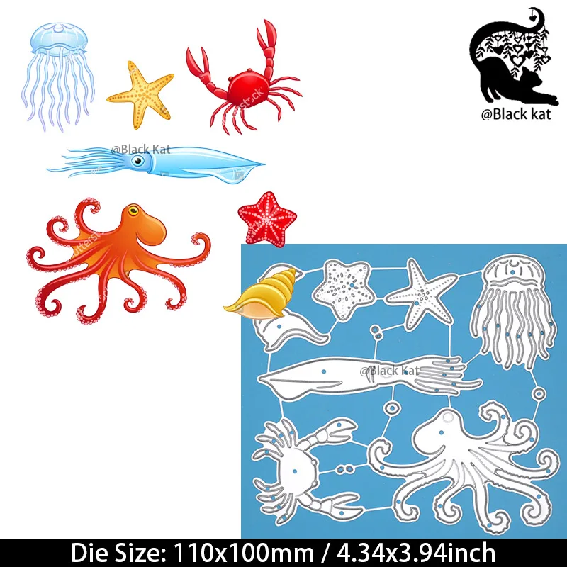 7 шт. Набор для резки морских рыб медуза осьминог кальмар морская звезда краб