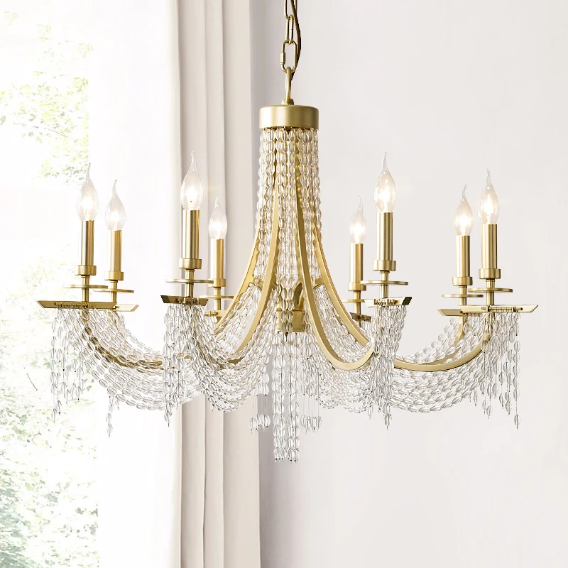 

Postmodern light luxury golden lamp creative living room dining room bedroom homestay chandelier crystal chandelier
