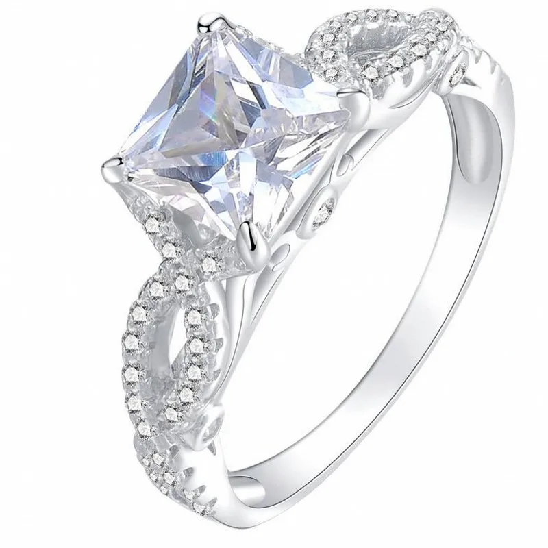 Романтическое антикварное женское кольцо AAAAA квадратное циркониевое Cz 925 Anillos