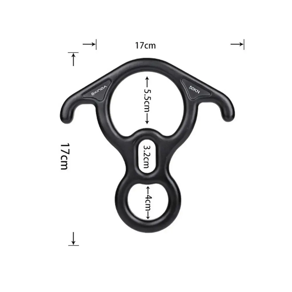 

1Pc Rock Climbing Descender OX Horn 8 Descend Ring Downhill Eight Ring With Bent-Ear Rappelling Gear Belay Device Equipment 50KN