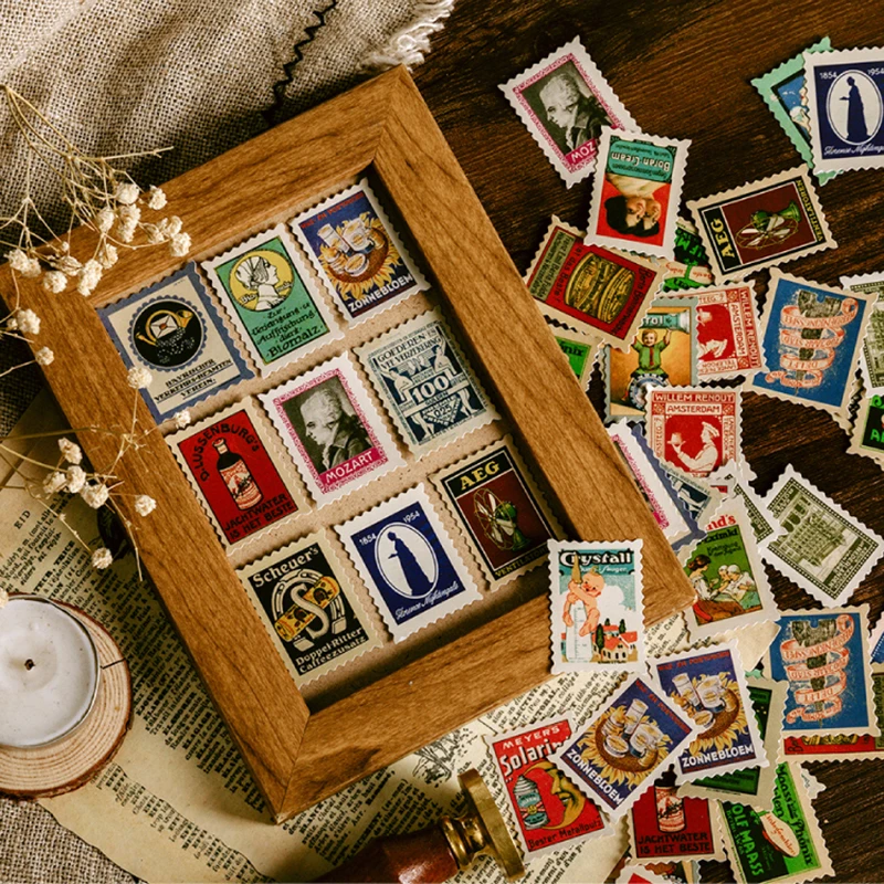 46 pcs/box Vintage Antique old stamps Bullet Journal Decorative Washi Stickers Scrapbooking Stick Label Diary Album | Дом и сад
