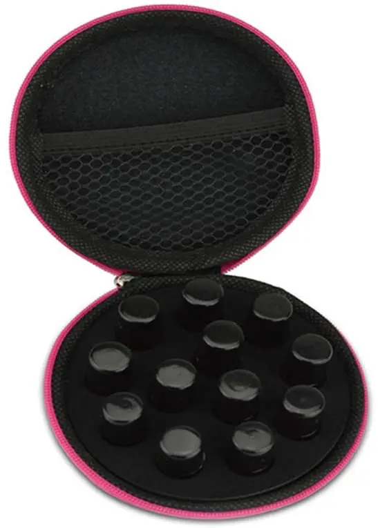 

Round storage bag for essential oil 12 compartments with foam insert