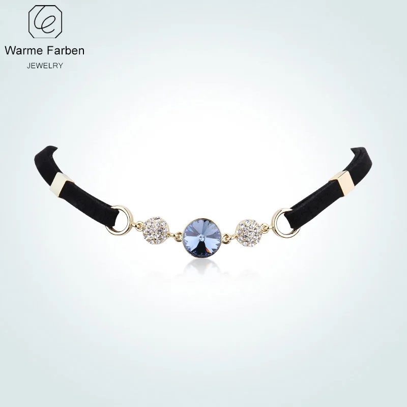 Украшенное кристаллом Сваровски женское ожерелье Богемия Стиль ожерелье-чокер с