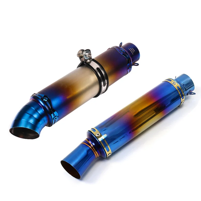 

51 мм мотоциклетная rcycle синяя выхлопная труба маленький цилиндр модифицированный мотоцикл с дБ убийцей для NC700 K7 K8 GSXR250 R25 MT07 Z750 YZF-R125 Y15