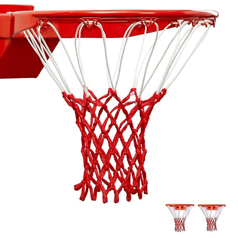 

2Pcs Professional Heavy Duty Basketball Net Fits Standard Indoor or Outdoor Rims - White, 12 Loops