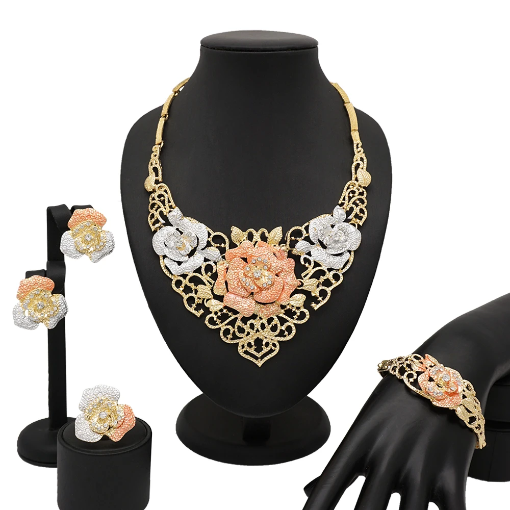 Fashion Jewelry Sets Nigeria Dubai Gold for Women Africa Bead Bridal Yellow Set Wedding Gifts | Украшения и аксессуары