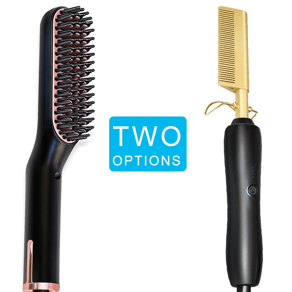 Выпрямитель для бороды мужчин и женщин электрическая плоская щетка укладки