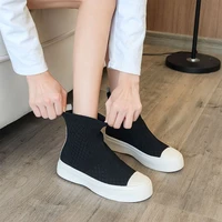 hot spring autumn womens fly stretch thick sole shoes casual high top socks boots