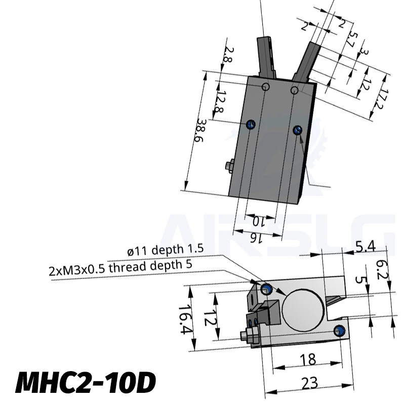 Угловой Воздушный Захват MHC2-10D 16D 20D 25D 180 ° угловой Воздушный Захват Cam style MHY2-10D 16D 20D 25D caluminium clamp - Цвет: MHC2-10D