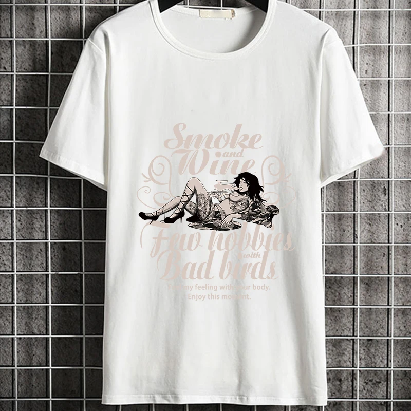 

Woman Clothing Fashion Trend Womens Graphic T-Shirt Casual Cool Retro Streetwear Hip Hop Brand Anime Cartoon Pattern Tops Tee