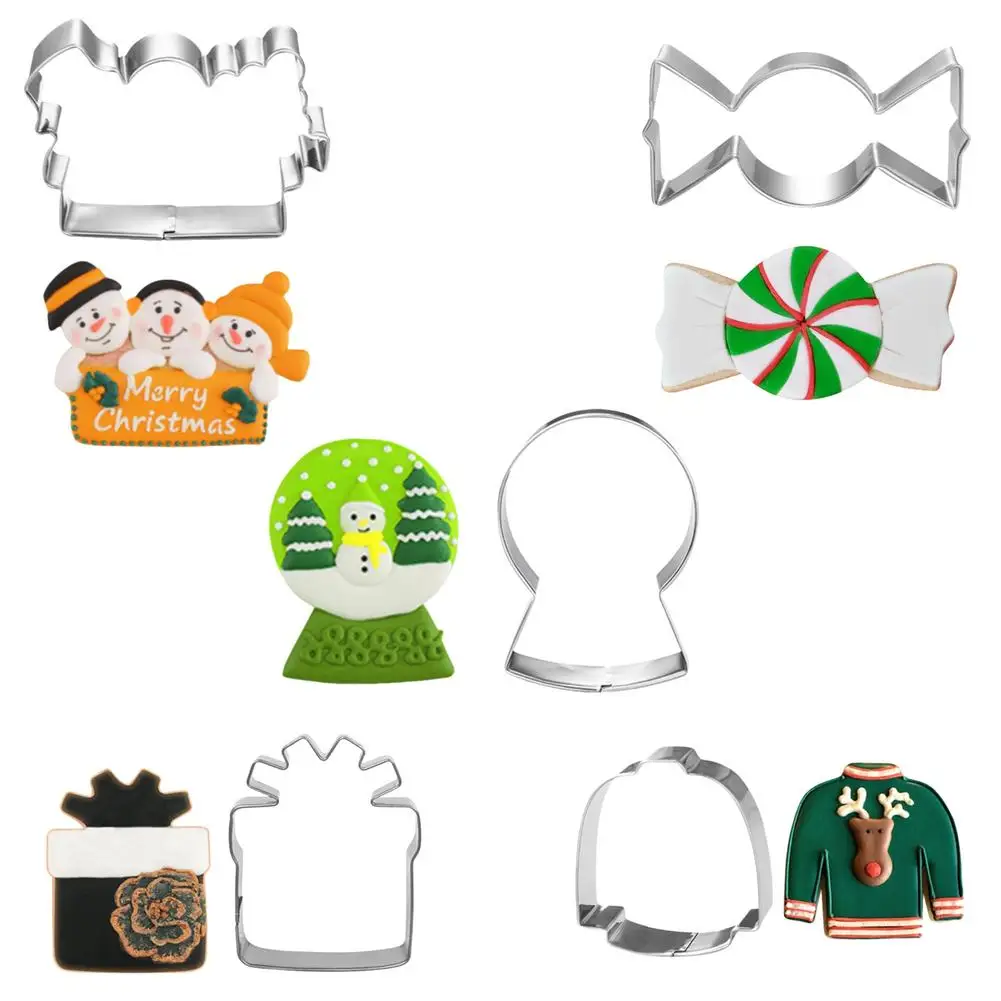 

Christmas Elk Snowflake Cookie Mold Food-grade Stainless Steel Baking Tool Child DIY Baking Mold For Birthday Party Baby Shower