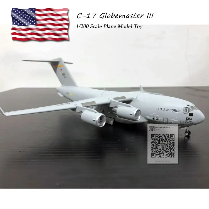WLTK 1/200 весы C-17 Globemaster III Strategic и Tactical Airlifter литой под давлением металлический армейский самолет модель игрушка для коллекции