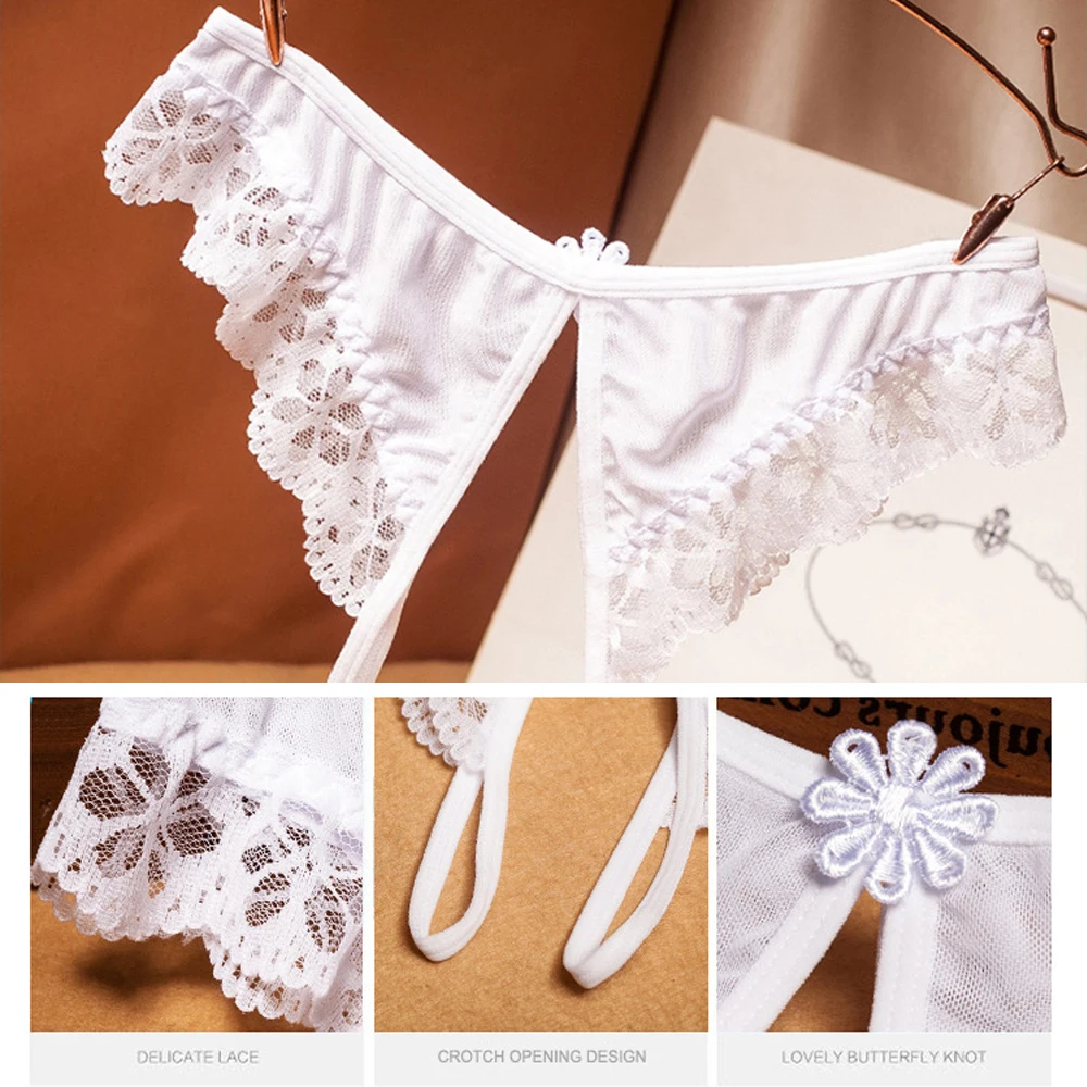 Женские бритвенные трусики кружевное Прозрачное нижнее белье с открытой
