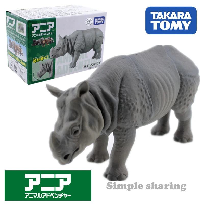 

Takara Tomy Tomica Ania Animal Adventure Indian Rhinoceros Model Kit As 18 Diecast Resin Baby Toys Funny Magic Kids Bauble