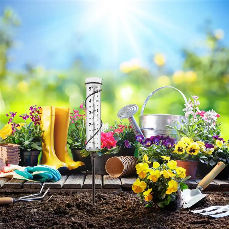 

5 Inch Garden Glass Spiral Pile Rain Gauge Tube 5-Inch Glass Spiral Rain Gauge For Yard Garden Outdoor Lawn Precipitation Gauge