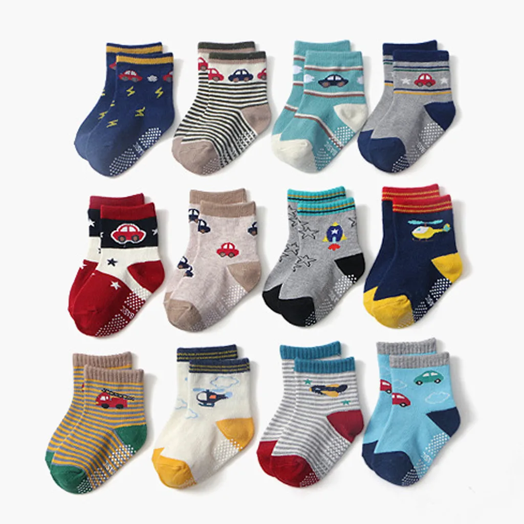 

Носки детские Нескользящие, 12 пар, для новорожденных мальчиков и девочек