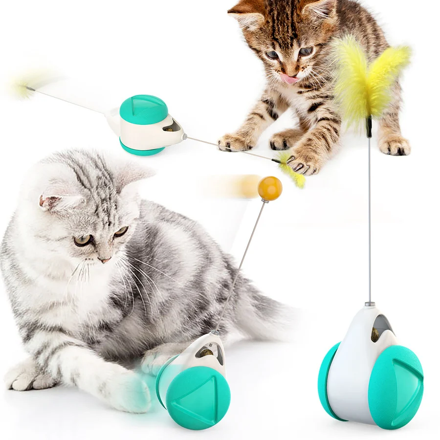 

Smart Automatic Cat Toy Tumbler Rotation Mode Interactive Fun Smart Cat Toy Catnip Toy Funny Feather Toy Pet Supplies