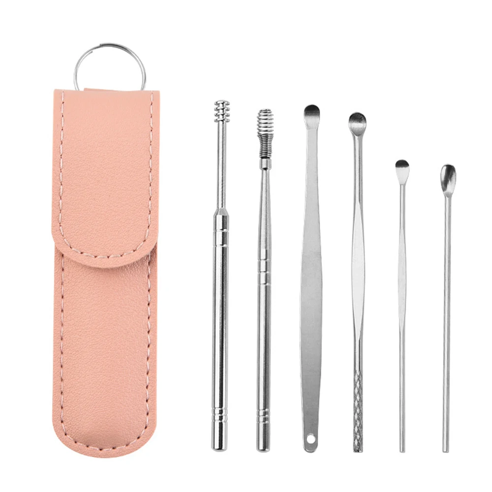 

6PCS/set Ear Cleaner Wax Removal Tool Protable Earpick Sticks Earwax Remover Curette Ear Pick Cleaning Spoon Ear Health Care New
