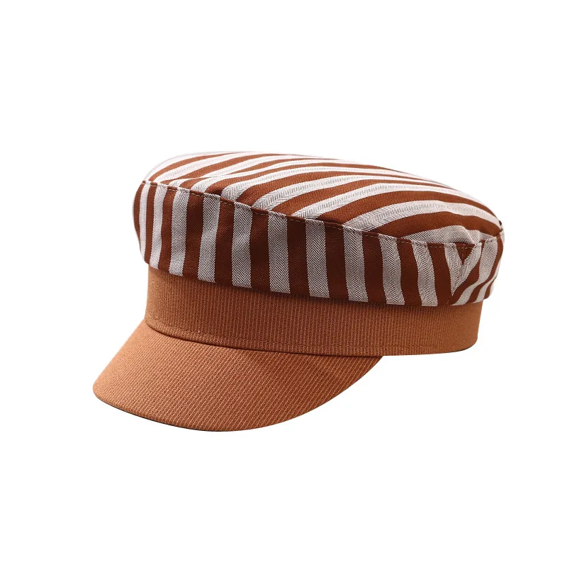 

Детская весенне-летняя стильная восьмиугольная кепка газетчика художника в полоску в Корейском стиле милый Универсальный