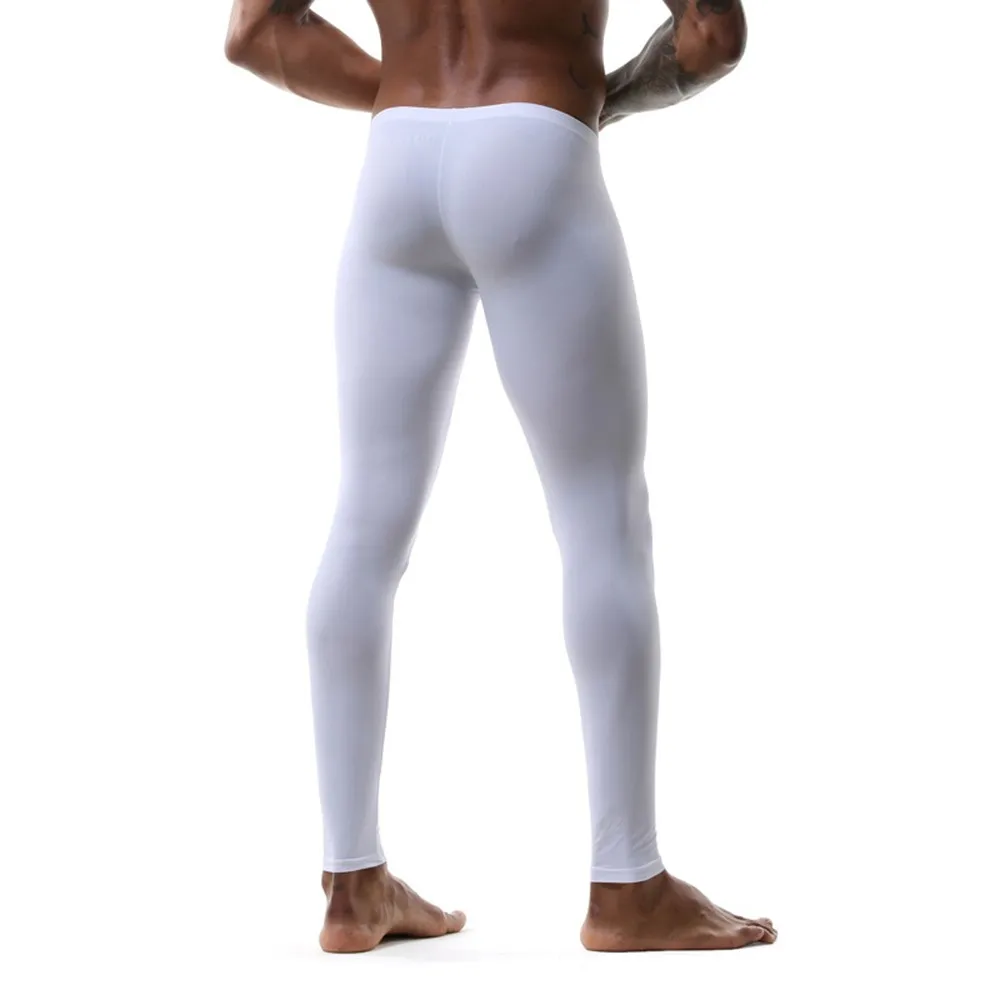 Men's Long Johns Warm Thermal Pants Breathable Under Trousers Solid Thermal Underwear Man Sleepwear Autumn Winter Leggings A30