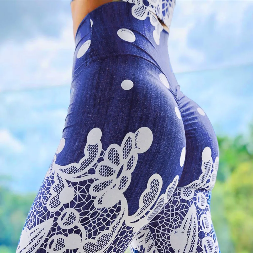 Женские Бесшовные Спортивные Леггинсы с 3D принтом обтягивающие антицеллюлитные