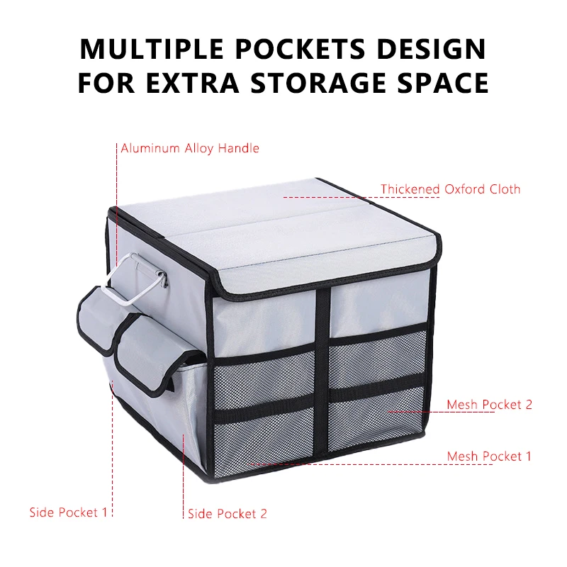 

36L Thickened Oxford Car Trunk Storage Box Folding Storage Box Organizer for Vehical Large Capacity Car Storage Supplies 7 Color